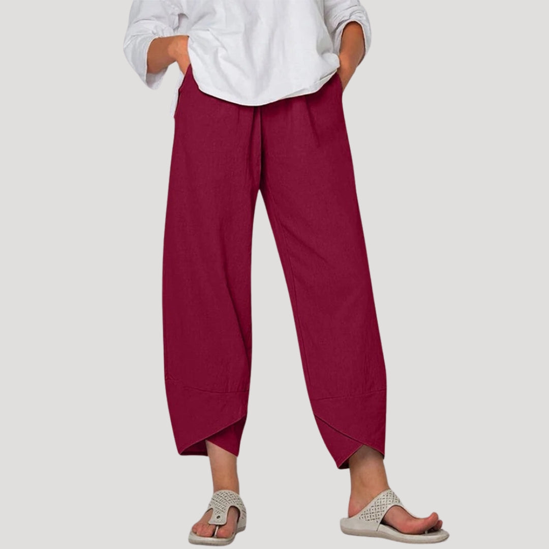 Women’s Linen Wide Leg Pants Loose Fit Casual Trousers