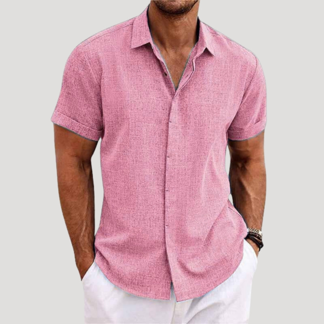 Men’s Short Sleeve Shirt Button Up Casual