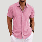 Men’s Short Sleeve Shirt Button Up Casual