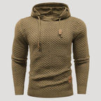 Men’s Textured Knit Pullover Hoodie Long Sleeve Sweater
