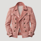 Men’s Leather Jacket Biker Moto Double Breasted Slim Fit