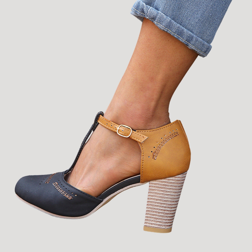 Women’s Block Heel Pumps With Strap Elegant Comfort Fit