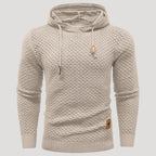 Men’s Textured Knit Pullover Hoodie Long Sleeve Sweater