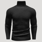 Men’s Textured Turtleneck Knit Sweater Casual Pullover Top