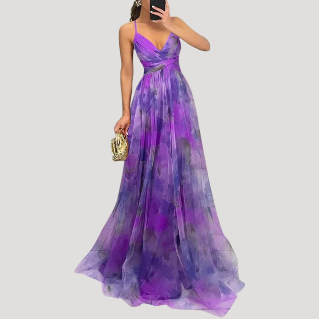 Women’s Prom Dress Maxi Formal Chiffon V Neck Sleeveless