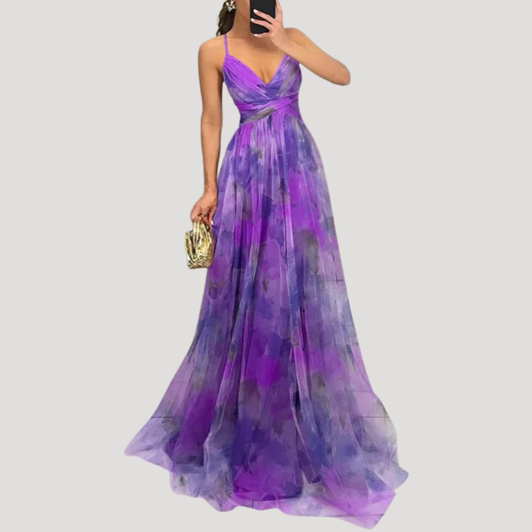 Women’s Prom Dress Maxi Formal Chiffon V Neck Sleeveless