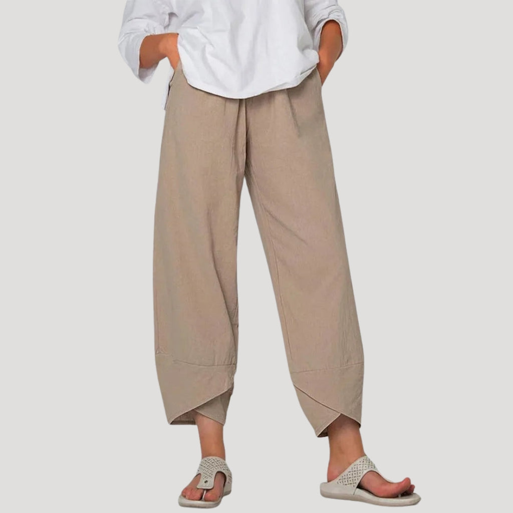 Women’s Linen Wide Leg Pants Loose Fit Casual Trousers