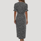 Women’s Summer Dress Midi Wrap Floral Casual V Neck