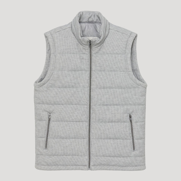 Men’s Puffer Vest Quilted Gray Sleeveless Jacket