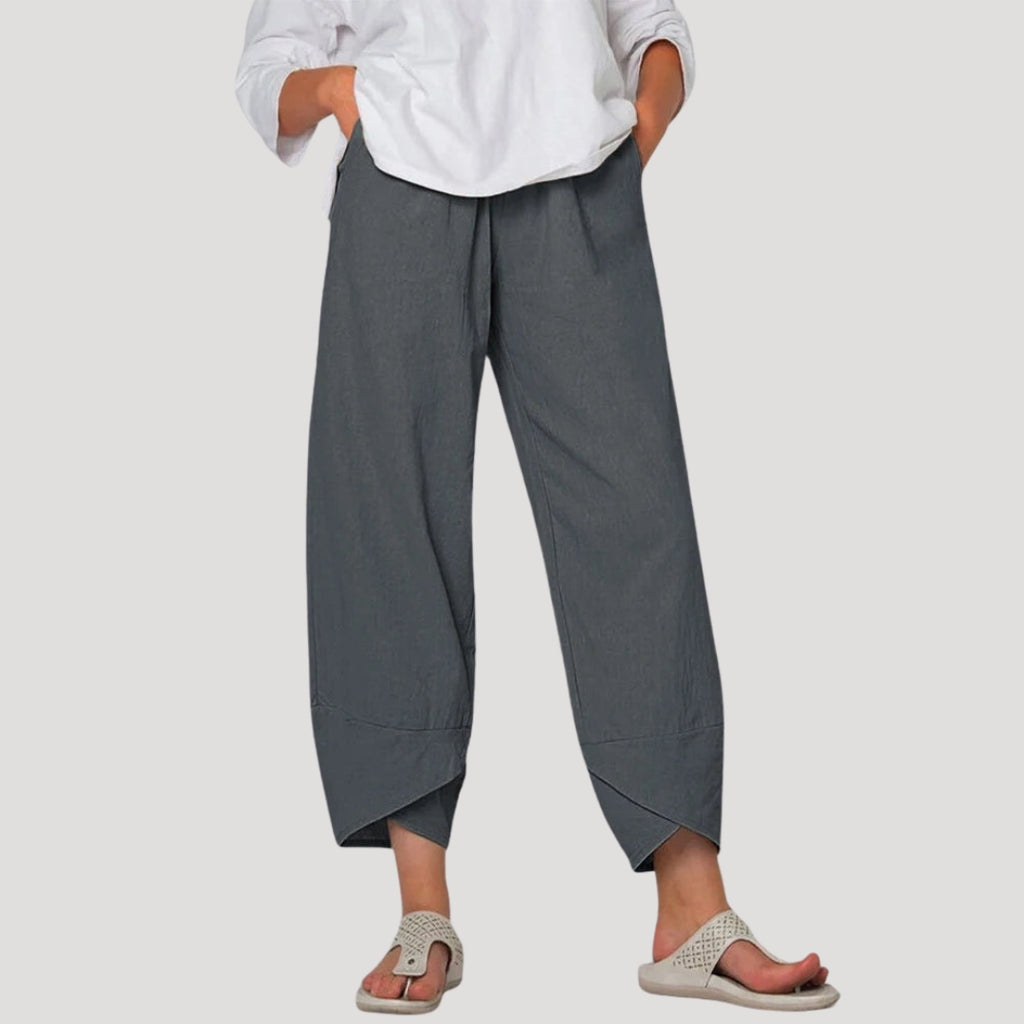 Women’s Linen Wide Leg Pants Loose Fit Casual Trousers