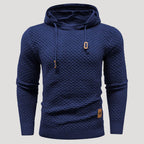 Men’s Textured Knit Pullover Hoodie Long Sleeve Sweater