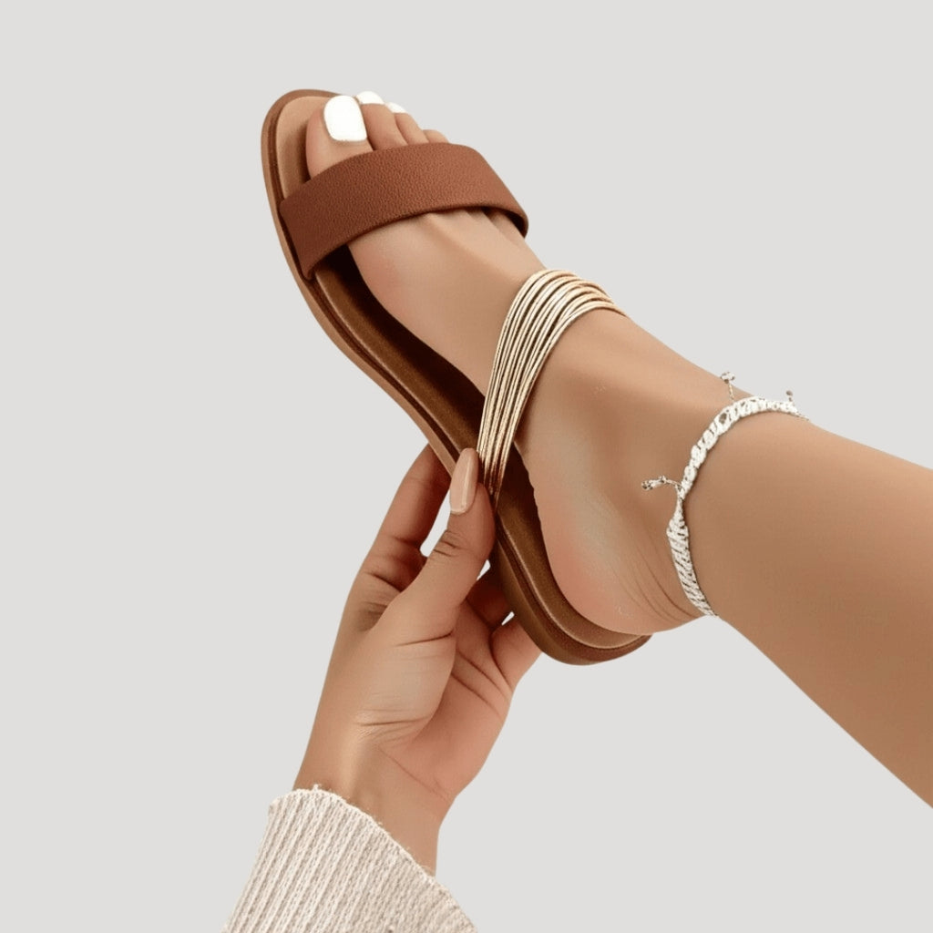Women's Slide Sandals Open Toe Flat Summer Slip On