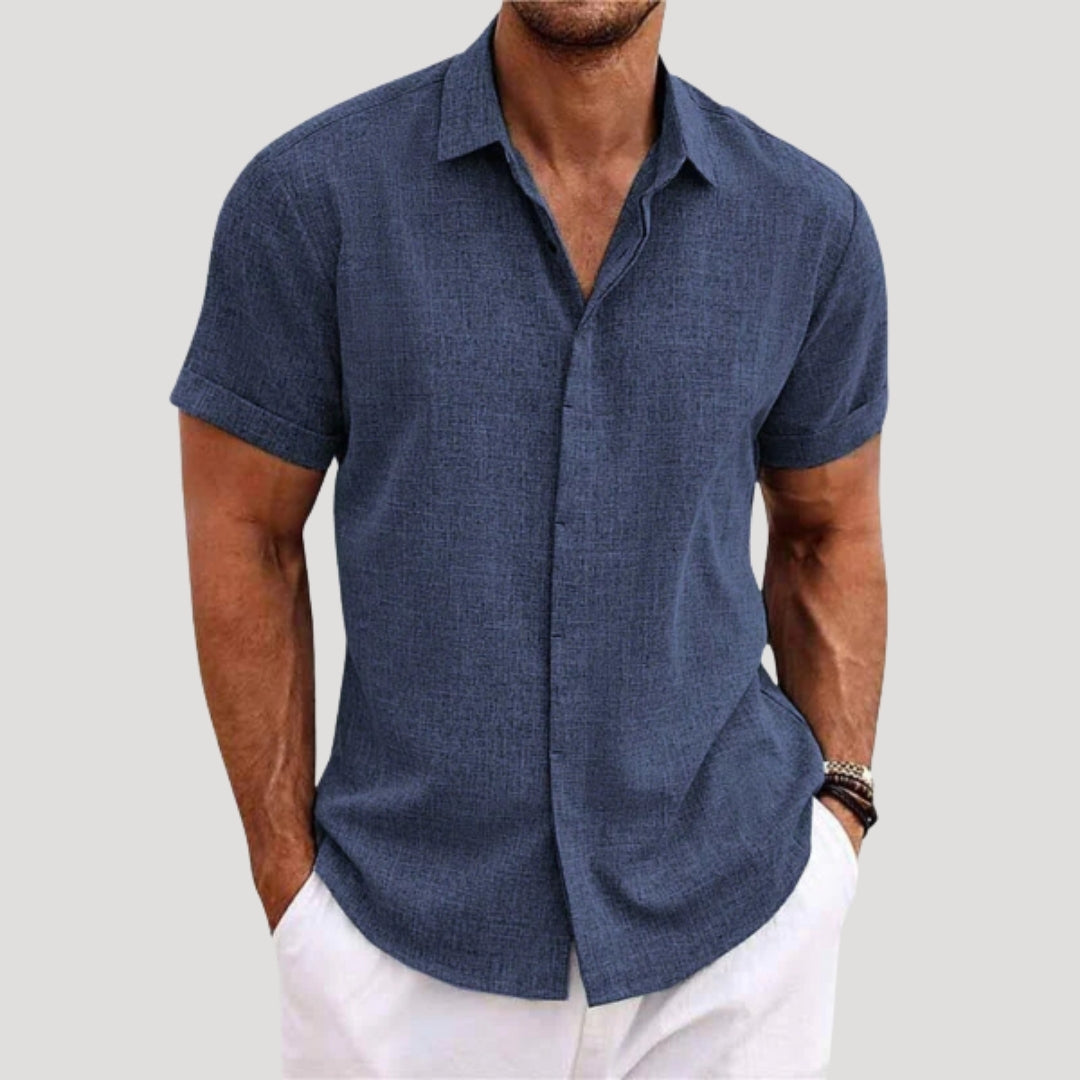 Men’s Short Sleeve Shirt Button Up Casual