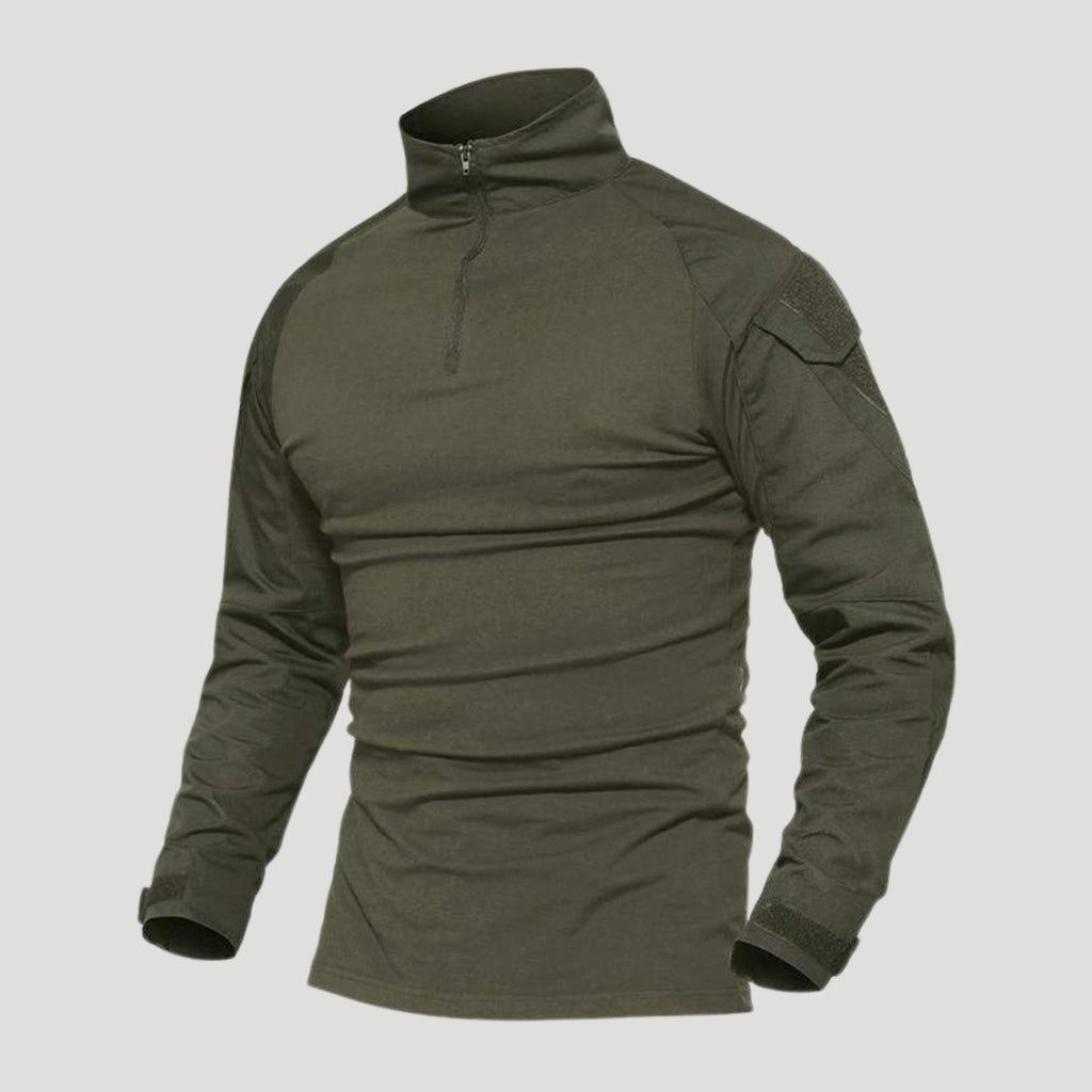 Men’s Tactical Quarter Zip Long Sleeve Military Shirt