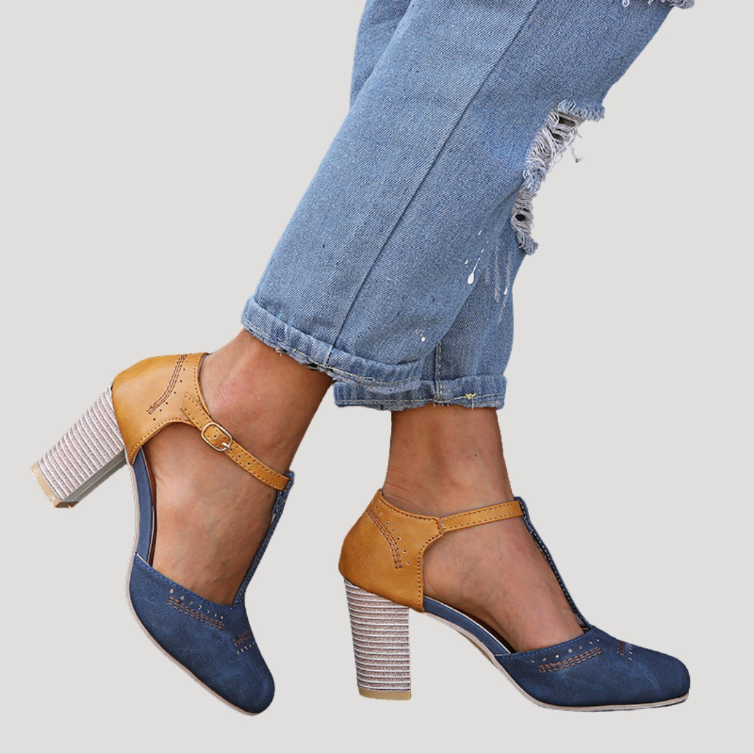 Women’s Block Heel Pumps With Strap Elegant Comfort Fit