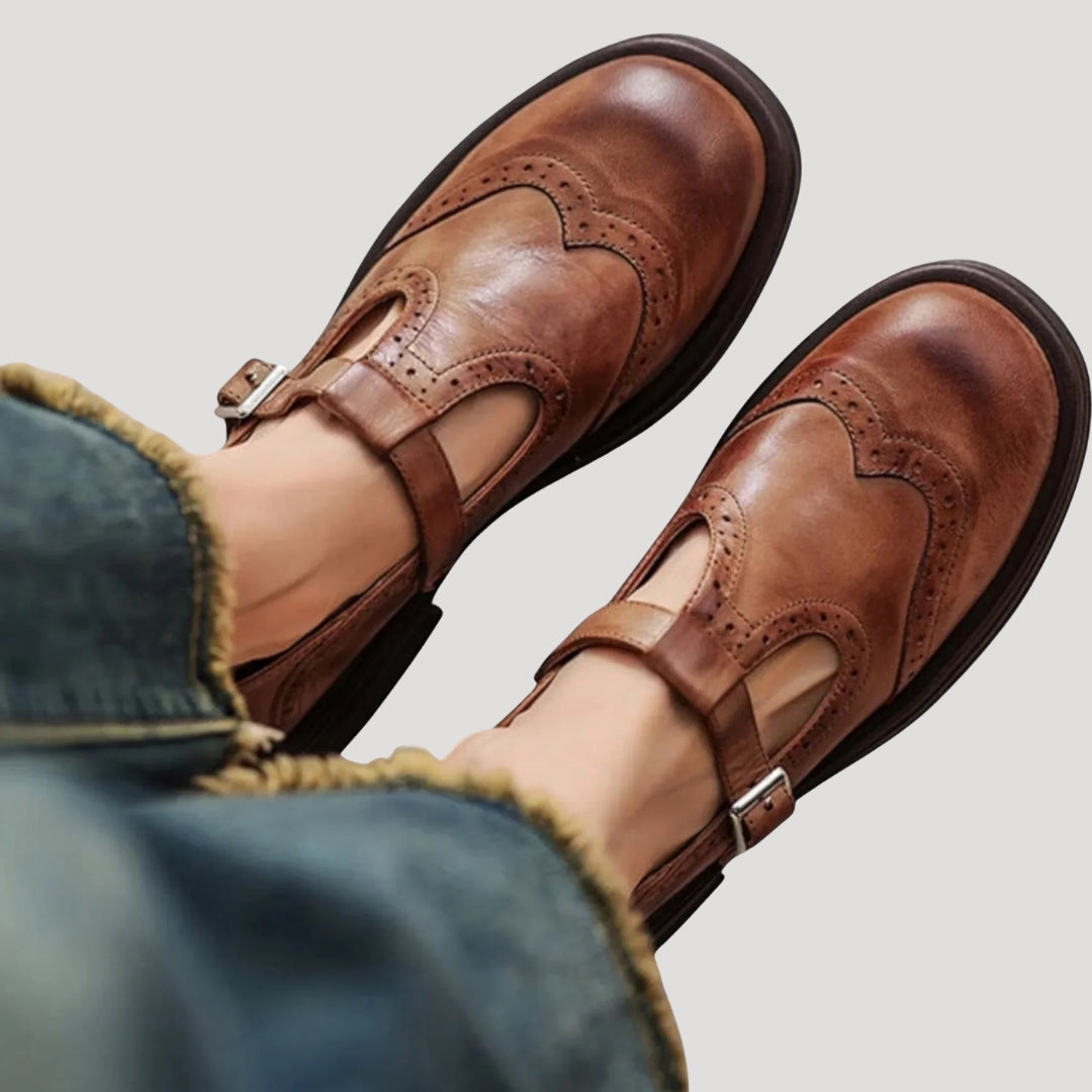 Women’s Loafers Mary Jane Flat Shoes Buckle Casual