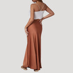 Women’s Long Skirt Maxi Satin High Waist A Line Slip