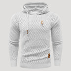 Men’s Textured Knit Pullover Hoodie Long Sleeve Sweater