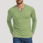 Men’s Henley Shirt Casual Long Sleeve Lightweight Top