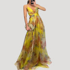 Women’s Prom Dress Maxi Formal Chiffon V Neck Sleeveless