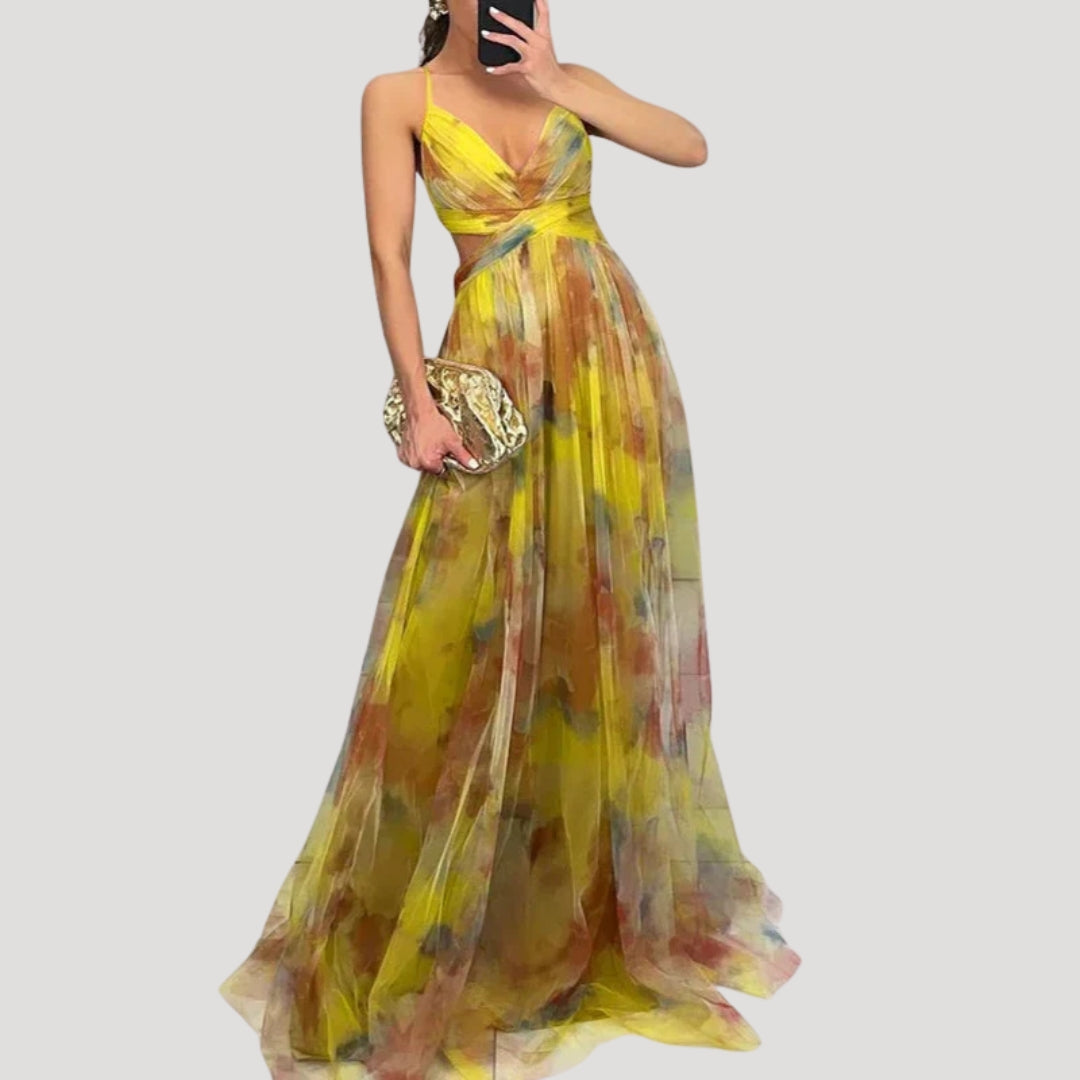 Women’s Prom Dress Maxi Formal Chiffon V Neck Sleeveless