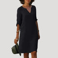 Women’s Summer Dress Casual Midi Shift V Neck Sleeve