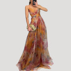 Women’s Prom Dress Maxi Formal Chiffon V Neck Sleeveless