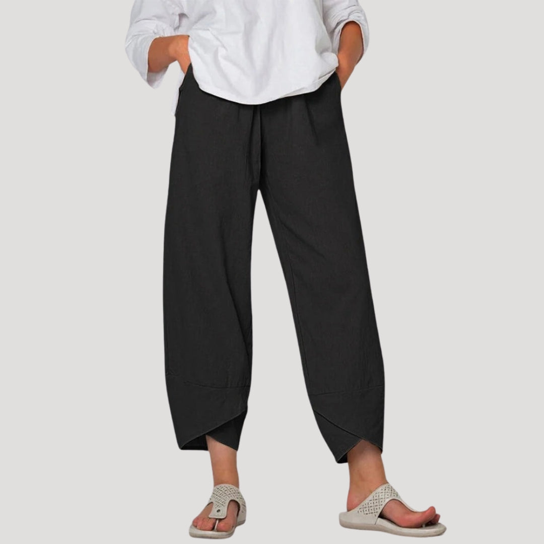 Women’s Linen Wide Leg Pants Loose Fit Casual Trousers