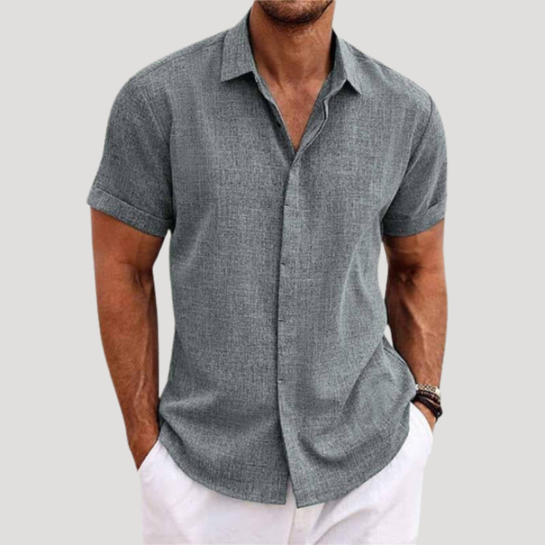 Men’s Short Sleeve Shirt Button Up Casual