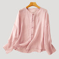 Women’s Blouse Linen Top Long Sleeve Flowy Loose