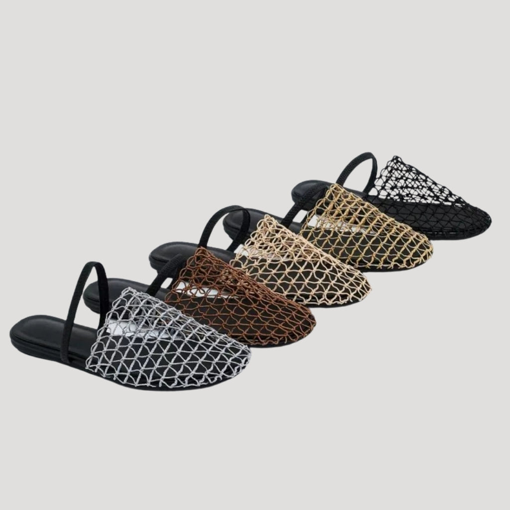 Women’s Sandals Flat Mesh Slide Slip On Open Toe
