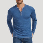 Men’s Henley Shirt Casual Long Sleeve Lightweight Top