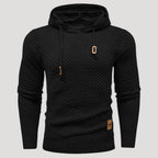 Men’s Textured Knit Pullover Hoodie Long Sleeve Sweater