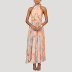Women’s Dress Summer Sundress Floral Halter Midi Flowy