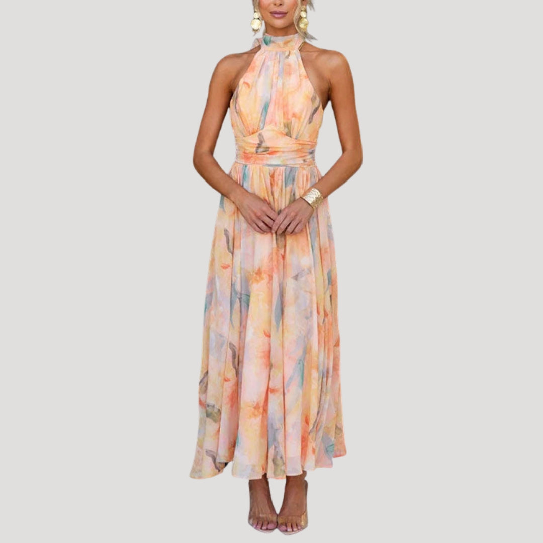 Women’s Dress Summer Sundress Floral Halter Midi Flowy