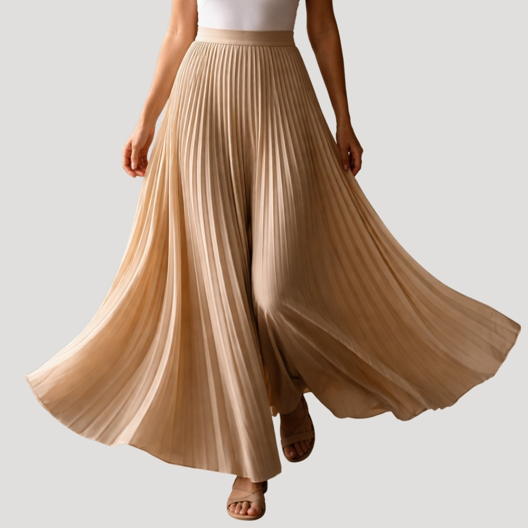 Women’s Pleated Pants Wide Leg High Waist Flowing Casual