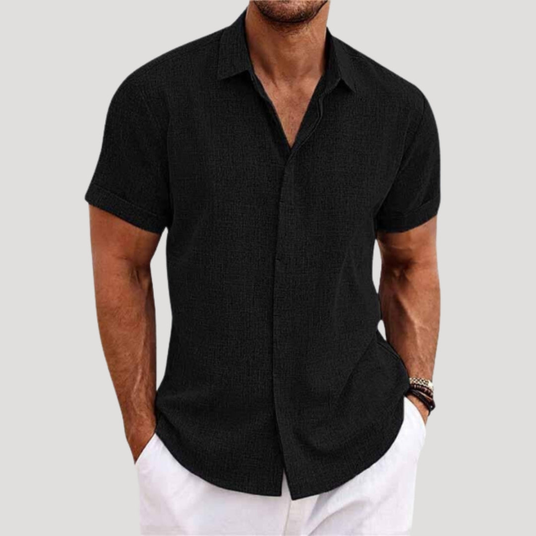 Men’s Short Sleeve Shirt Button Up Casual