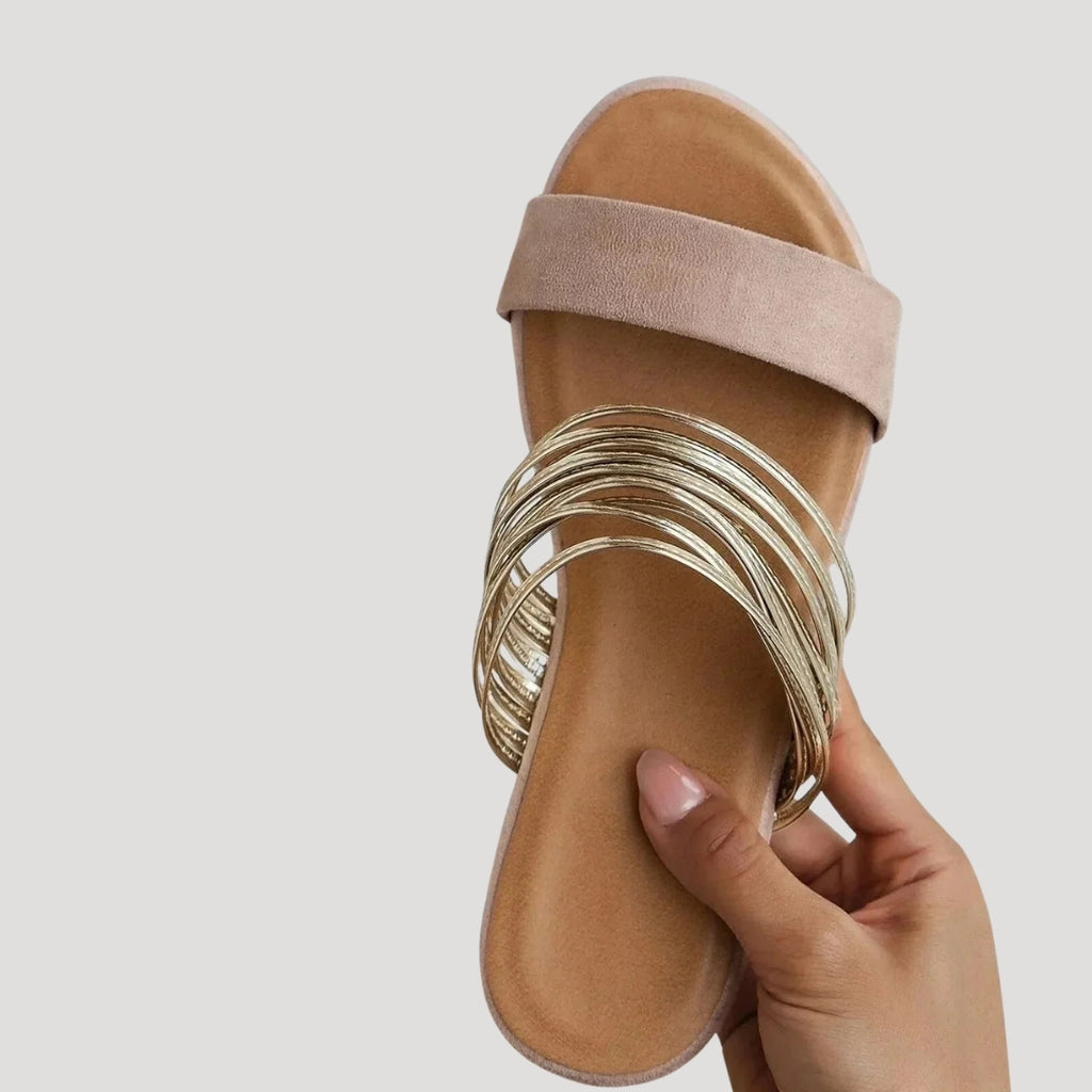 Women's Slide Sandals Open Toe Flat Summer Slip On