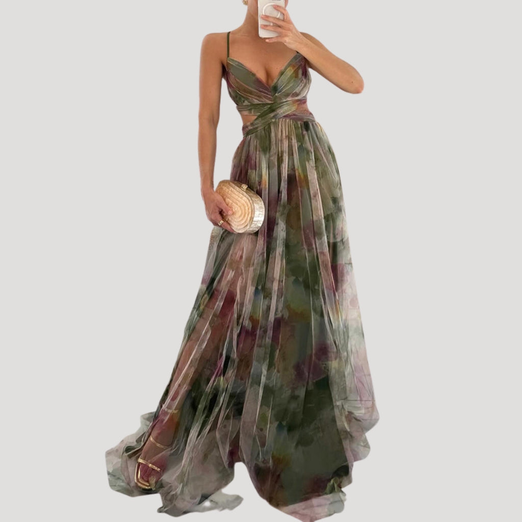 Women’s Prom Dress Maxi Formal Chiffon V Neck Sleeveless