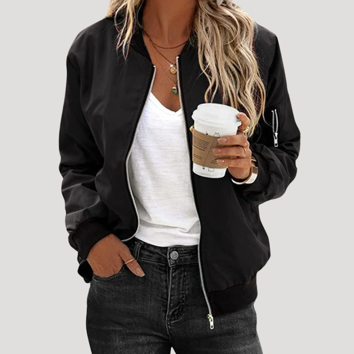 Dámska Bunda Bomber Bunda Prechodná Na Zips