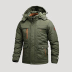 Men’s Hooded Jacket Zip Pockets Utility Outerwear