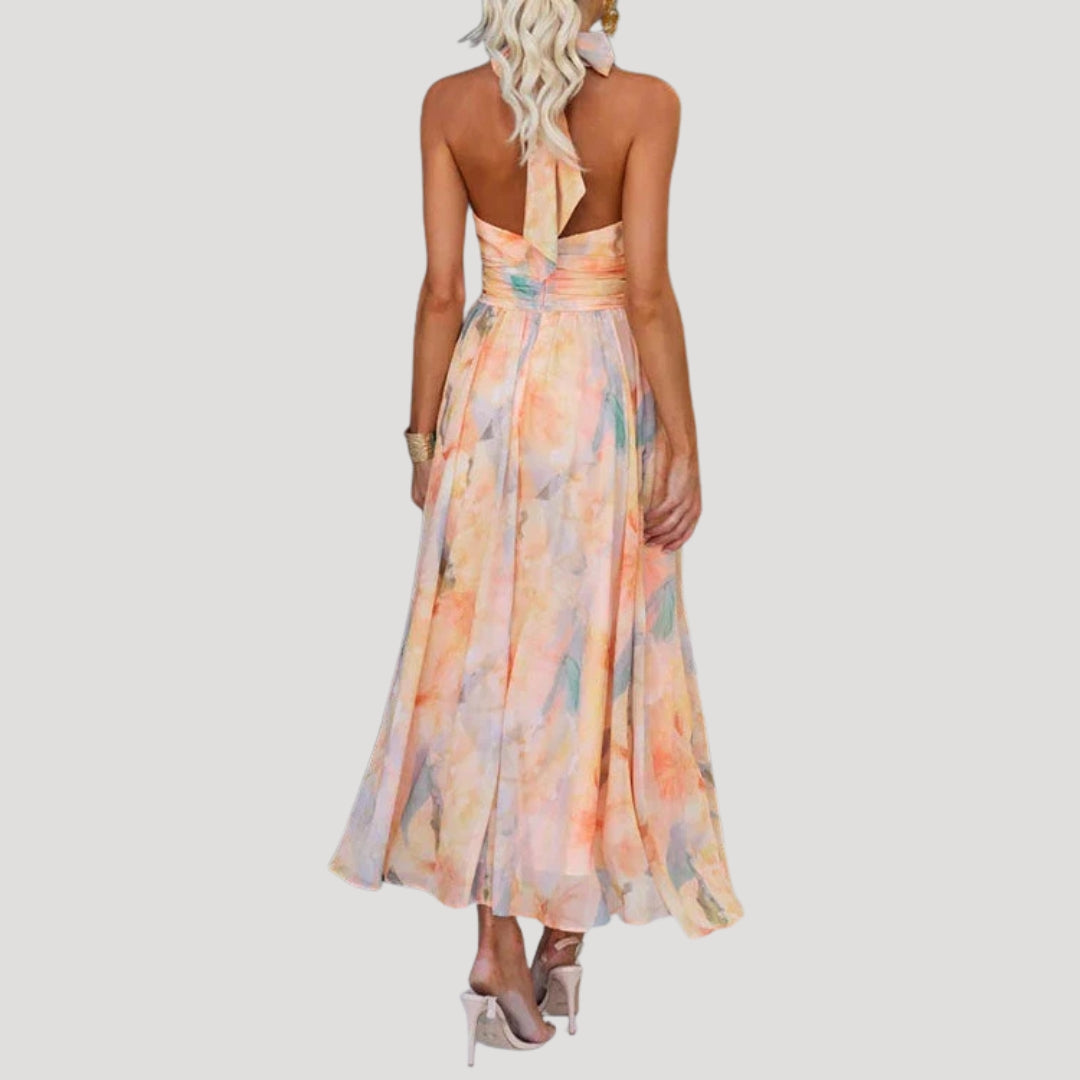 Women’s Dress Summer Sundress Floral Halter Midi Flowy