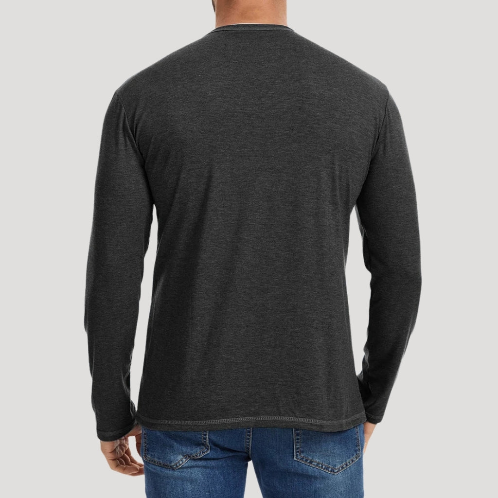 Men’s Henley Shirt Casual Long Sleeve Lightweight Top