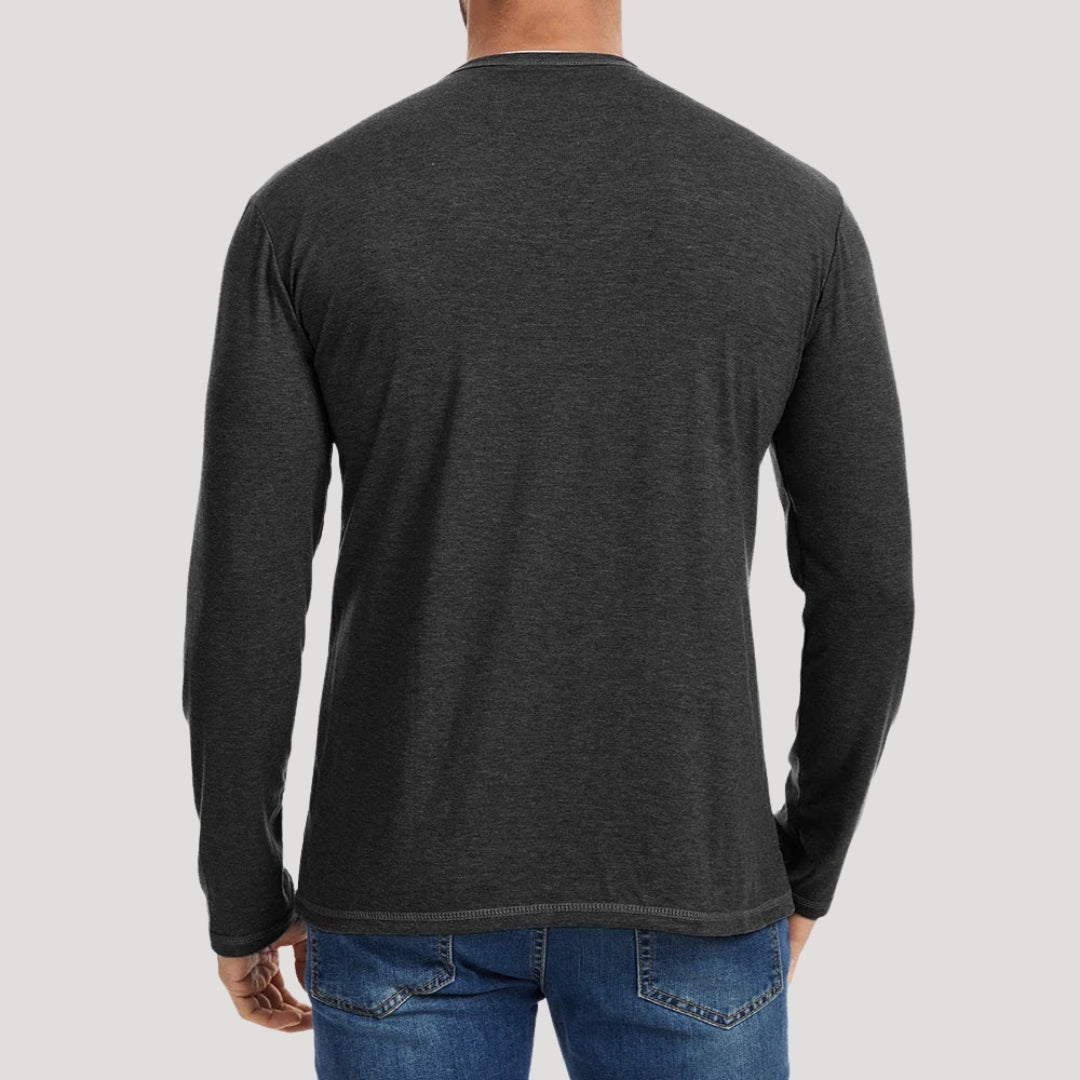 Men’s Henley Shirt Casual Long Sleeve Lightweight Top