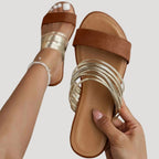 Women's Slide Sandals Open Toe Flat Summer Slip On