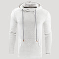 Men’s Waffle Knit Pullover Hoodie Casual Long Sleeve Sweatshirt