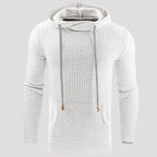 Men’s Waffle Knit Pullover Hoodie Casual Long Sleeve Sweatshirt