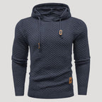 Men’s Textured Knit Pullover Hoodie Long Sleeve Sweater