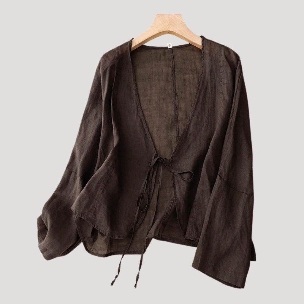 Women’s Blouse Linen Top Long Sleeve Flowy Loose