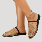 Women’s Sandals Flat Mesh Slide Slip On Open Toe